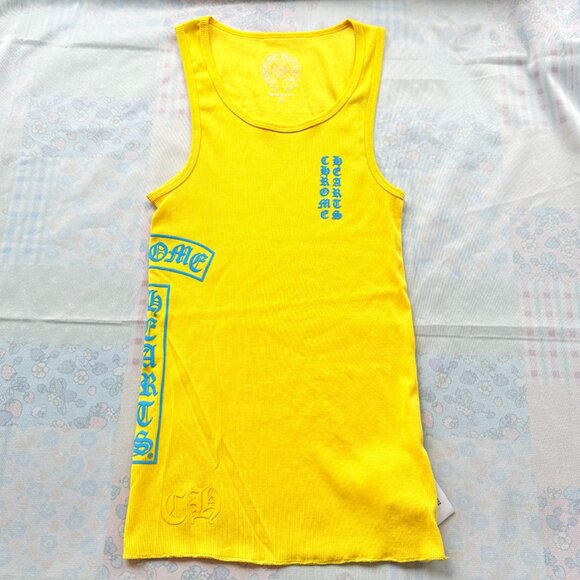 Chrome Hearts T Bar Logo Ribbed Tank Top - Picture 1 of 7